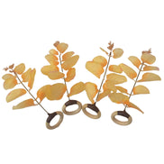 Set of 4 Yellow Leaf Eucalyptus Napkin Rings, Rustic Napkin Ring, Minimalist Tabledecor, Oriental Tabledeco