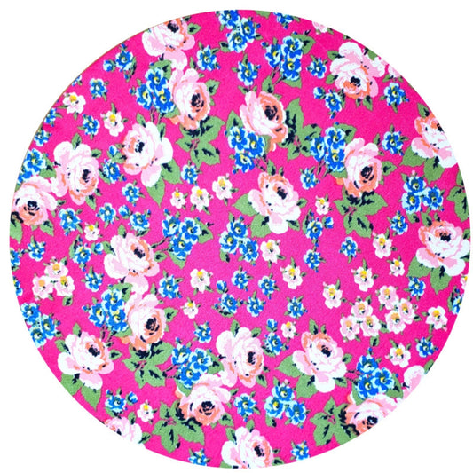 Charlo's Set of 4 Round Placemats Covers 14 Dia inch Litle Pink Flower Charlo