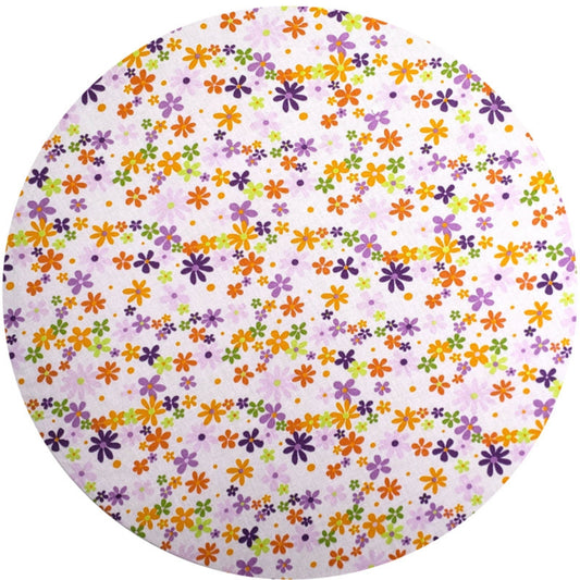 Charlo's Set of 4 Round Placemats Covers Aurora Bloom Flower 14 Dia inch
