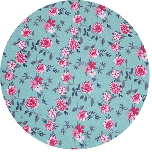 Charlo's Set of 4 Round Placemats Covers 14 Dia inch Water Green Floral