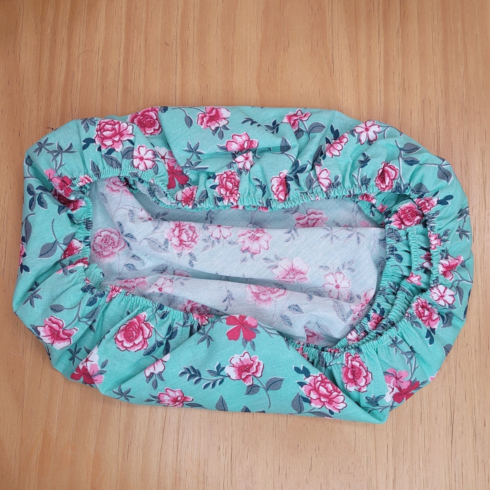 Charlo - Kit com 4 Capas de Sousplat Redondas 35,5 cm Diâmetro Floral Verde-Água