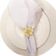 Maison Charlô | Conjunto de 4 Anéis de Guardanapo Delicados com Flores | Casamento, Ação de Graças, Natal, Ano Novo, Casamento, Banquete, Aniversário