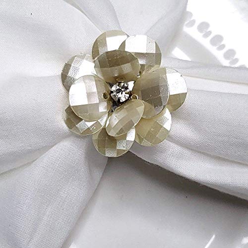 Maison Charlô | Conjunto de 4 Anéis de Guardanapo Delicados com Flores | Casamento, Ação de Graças, Natal, Ano Novo, Casamento, Banquete, Aniversário