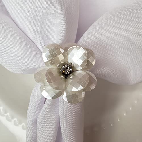 Maison Charlô | Conjunto de 4 Anéis de Guardanapo Delicados com Flores | Casamento, Ação de Graças, Natal, Ano Novo, Casamento, Banquete, Aniversário
