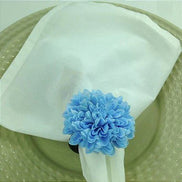 Conjunto de 4 anéis de guardanapo em formato de flor dália azul-celeste