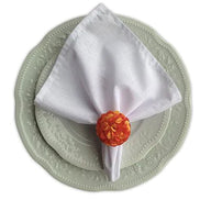 Conjunto de 4 anéis de guardanapo de flor Dalia Laranja Mista