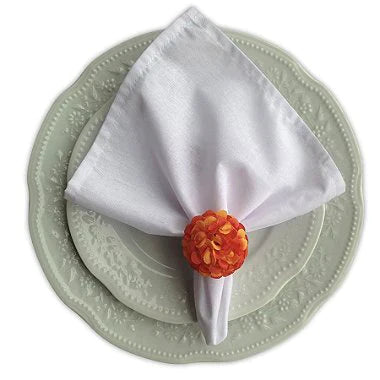 Conjunto de 4 anéis de guardanapo de flor Dalia Laranja Mista