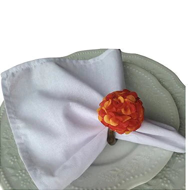 Conjunto de 4 anéis de guardanapo de flor Dalia Laranja Mista